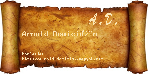 Arnold Domicián névjegykártya